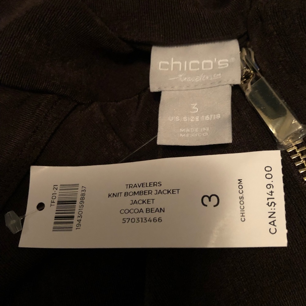 Chicos woman’s Travelers Classic Bomber Jacket - Picture 7 of 8